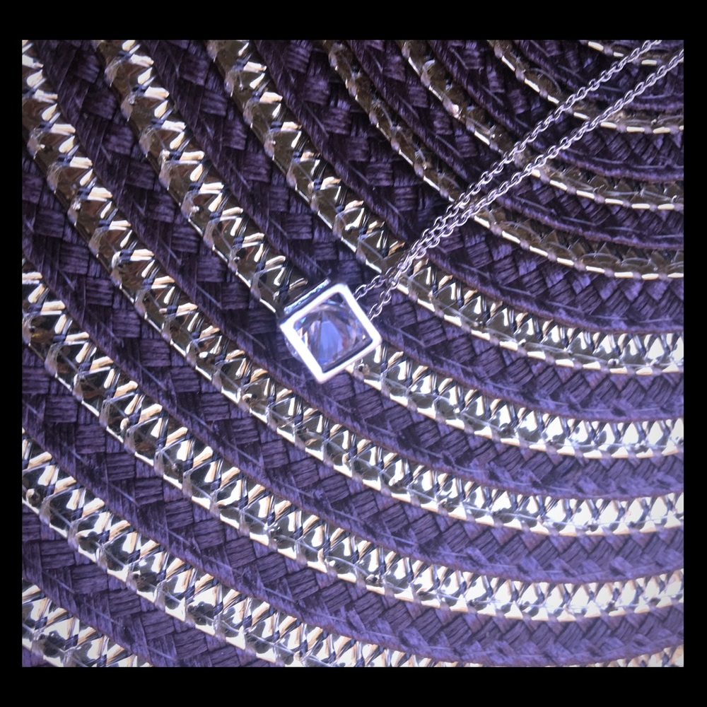 Silver necklace w/ gem inside